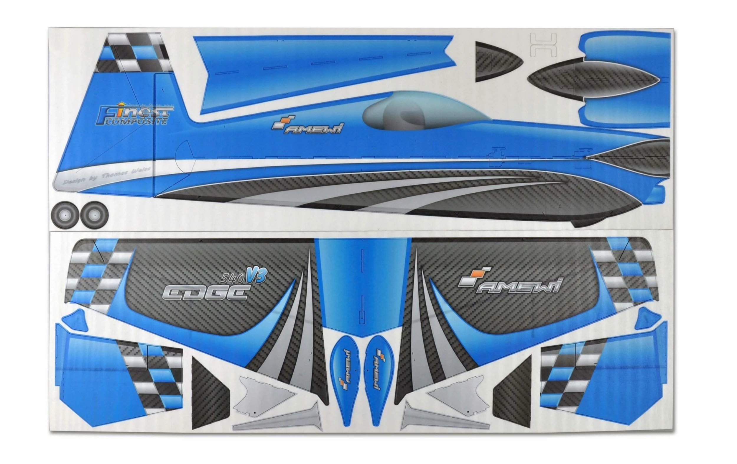 Amewi Avion Edge 540V3 Shockflyer Kit Bleu - Avions – Image 2