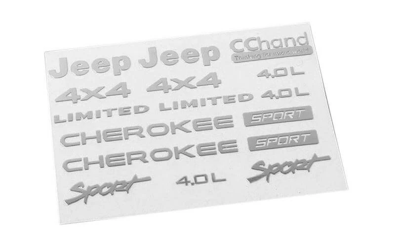 RC4WD Emblème Set, SCX10 II Cherokee, Argent - Accessoires RC