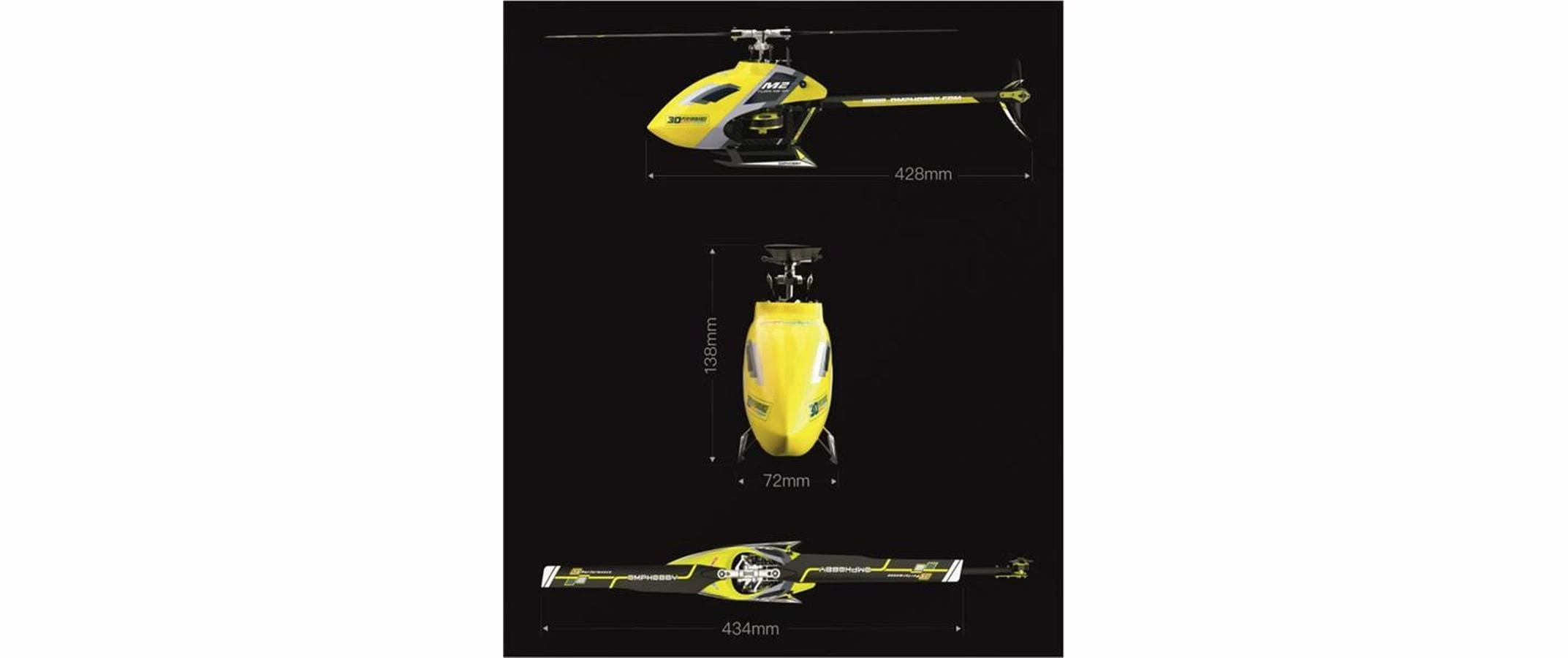 OMPHobby Hélicoptère M2 EVO Rouge, BNF - Helicos Pièce De Rechange – Image 2